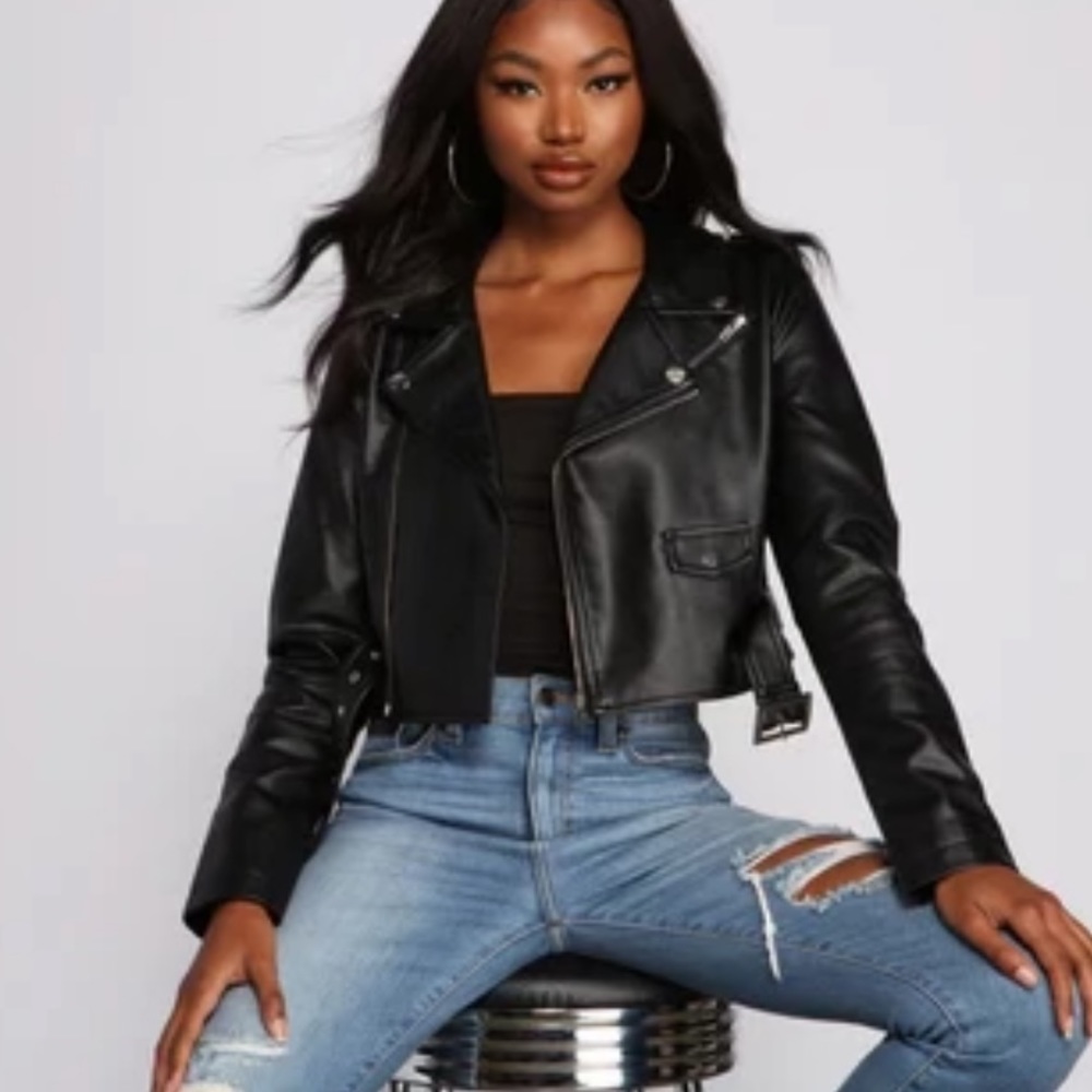 BRAND NEW Windsor Cropped Leather Jacket